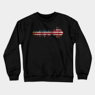 sound wave graphic audiology USA flag retro Crewneck Sweatshirt